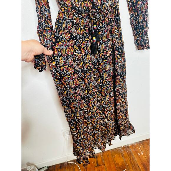 SEA NEW YORK Gerardtest Brown Paisley High Neckline Nicolette Midi Dress sz 6 - Picture 9 of 16